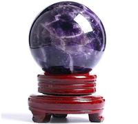 ICXLPMC Amethyst Sphere Quartz Crystal Ball Gemstone with Stand Rock Divination Figurine for Home Decoration,11cm