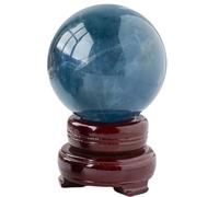 ICXLPMC Blue Fluorite Crystal Ball Gemstone Sphere Ornaments for Balancing Feng Shui Aura Home and Office Decoration,60-70mm