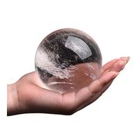 ICXLPMC Clear White Crystal Ball, Sphere Crystals Stone Polished Crafted Gemstones for, Witchcraft Halloween,Home Decorations,17cm