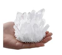ICXLPMC Clear White Quartz Cluster Crystal Geode Raw Gemstone Décor for Home Decor, and Balancing,500-600g
