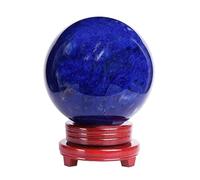 ICXLPMC Crystal Ball Blue Melting Quartz with Stand Ornaments Stone Polished Photography Display Sphere Desktop Decoration,18cm/7.1in