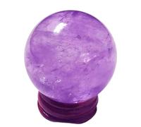 ICXLPMC Crystal Ball Ornaments raw Stone Polished Various Materials Living Room Office Home Relocation,Amethyst
