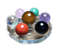 ICXLPMC Crystal Ball Seven Star Array Obsidian The Office Decor Tablescape Starter Set Textured 7 Statue Gem,M