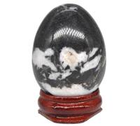 ICXLPMC Crystal Black and White Zebra Egg-Shaped Stone Decoration Series
