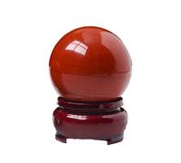 ICXLPMC Crystal Red Jasper Gemstone Ball Sphere Divination Sculpture Figurine with Stand,Precious Gifts,60mm