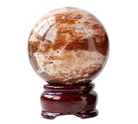 ICXLPMC Crystal Sunstone Red Jasper Symbiotic Ball Decorations Gemstones Sphere for Balancing Divination