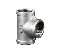 ICXLPMC （DN8-DN50 Male+Male+Female Threaded 3 Way Tee T Pipe Fitting 1/4" 1/2" 3/4" 1" 1-1/4" 1-1/2" Threaded 304 Stainless Steel(F x F x F,1/4")