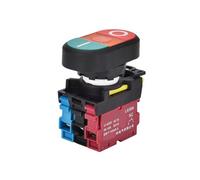 ICXLPMC Emergency Stop Switch Double Push 22mm Double Button Two-Position Reset Button Switch with LED Egg Push 12V24V220V AC ON/off Start Stop 1 No 1NC LA36M 220V(Flat-o,1NO1NC)