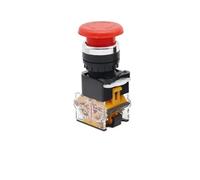 ICXLPMC Emergency Stop Switch Emergency Stop 10A 380V 22mm Self-Locking Head Power Switch Mushroom Push Button Switch 1 No 1 NC LA38-11ZS(Arrow)