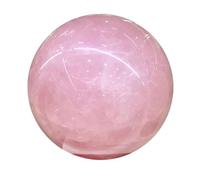 ICXLPMC Home Office Ornaments Rose Quartz Crystal Ball Polished Raw Stone Gemstone Sphere Sculpture Figurine Feng Shui Aura Decorative,4cm