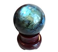 ICXLPMC Large Crystal Ball Labradorite Crystals Sphere Decorative Real Quartz Gemstone Sculpture Yoga Fengshui Decor,7~7.5cm