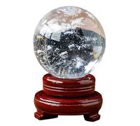 ICXLPMC Melting Clear Quartz Crystal Sphere|White Ball with Stand |Polished | FengShui Decoration Ornaments|Home Decor Gift,8cm/3.14in