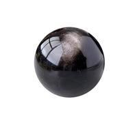ICXLPMC Quartz Silver Obsidian Crystal Ball, Light Dial, Home Decor Mining,Black,75mm
