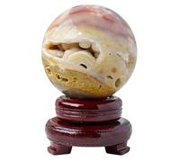 ICXLPMC Rainbow Agate Geode Crystal Ball,Polished Quartz Gemstone Balls for Decoration Fengshui,7~7.5cm