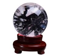 ICXLPMC Real Quartz Crystal Ball Clear Sphere with Stand Round Collection Crystals Stone for Home Decoration FengShui,10cm/3.9in