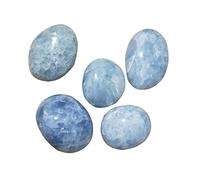 ICXLPMC Regalo di Decorazione di Pietra di di Palma di Cristallo di Quarzo Celestite Naturalmente lucidato Raccolta domiciliare(Color:120-150g,Size:3pcs)