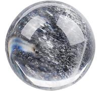 ICXLPMC Smelting Clear Crystal Ball, White Quartz Sphere for Home Office Decor, Fengshui Balls Ornaments with Stand for Witchcraft Orbs,8cm/3.14in