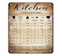 ICXLPMC Traditional Baking Guide Metal Tin Sign Handy Kitchen Reference Wall Plaque Studio Workshop 8 X 12 inch