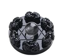 ICXLPMC Very Beautiful Seven Star Array Colorful Obsidian Quartz Crystal Ball with Plate,White
