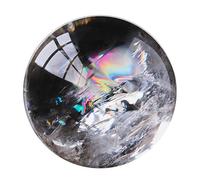 ICXLPMC White Clear Quartz Crystal Ball Home Decor Prosperous Love Invite Wealth + Base,55mm