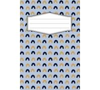 Icy Blue Notebook with Navy Blue & Gold Abstract Pattern: A serene winter journal featuring an icy blue background with playful navy and gold accents ... mindful writing, notes, and daily creativity.