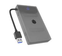 ICY BOX Adattatore da SATA a USB per HDD / SSD da 2,5", adattatore per disco rigido, USB 3.2, USB-A, box di protezione, senza attrezzi, custodia esterna, IB-AC603b-U3