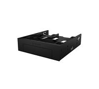 ICY BOX Adattatore per montaggio a 3 posizioni per 2x HDD/SSD da 2,5 pollici e 1x HDD da 3,5 pollici in uno scomparto da 5,25 pollici, senza viti, anti-vibrazione, pannello frontale, IB-5251
