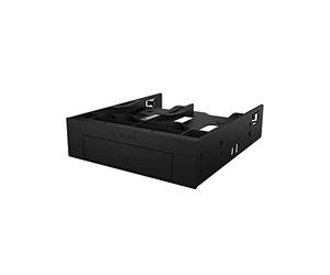 ICY BOX Adattatore per montaggio a 3 posizioni per 2x HDD/SSD da 2,5 pollici e 1x HDD da 3,5 pollici in uno scomparto da 5,25 pollici, senza viti, anti-vibrazione, pannello frontale, IB-5251