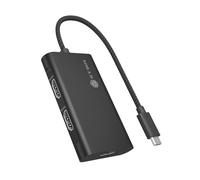 ICY Box (adattatore USB-C a 3 × HDMI) 8 K @ 60 Hz, display singolo, 4 K @ 144 Hz, display tripla 4 K @ 60 Hz, USB 3.2 Gen 2, MST, cavo da 20 cm, IB-AD1030-C