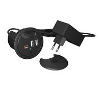 ICY BOX 3-Port Tischladegerät, 2X USB-A & 1x USB-C, Für 60mm Bohrungen, Gerät di