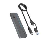 ICY Box M.2 NVMe/SATA SSD Case con illuminazione RGB USB 3.2 Gen 2 10 Gbps, supporta 2230/42/60/80, incluso cuscinetto termico e cavo USB-C/A, IB-1826M U31