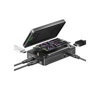 ICY BOX case RAID Thunderbolt 40 Gbps, docking station, SSD M.2 NVMe dual, Thunderbolt 3, USB4, 8K USB-C, 4K HDMI, USB-A, ventola attiva, IB-RD2818DK-40G, Heart RAID 2818