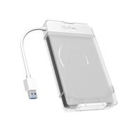 ICY BOX IB-AC703-U3 Adattatore da USB 3.0 (UASP) a SATA per 2,5” (6,35 cm) HDD/SSD con Protezione per Adattatore & unità, SATA III, Bianco/Trasparente