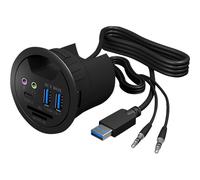 ICY IB-HUB1404A - USB 3.0 type-A 3 port desk-hub, audio, SD, micro SD