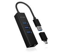 ICY BOX IB-HUB1419-LAN 60844 Hub USB 4 Porte USB-A, RJ45 USB 3.2 Gen1 5 GBit/s