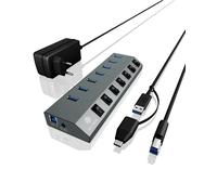 ICY BOX IB-HUB1701-C3 USB 3.2 Gen 1 (3.1 Gen 1) Type-B 5000 Mbit/s Antracite NEW