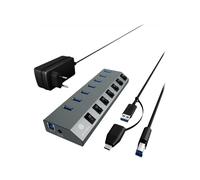 ICY IB-HUB1701C3 - Hub a 7 porte USB 3.0, USB-A, interruttore