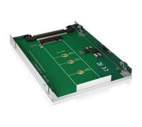 Icy Box m2u01 convertitore 1 X M.2 PCIe (NVME) SSD su 1 X 2,5 Pollici U.2 (SF 8639/32 Gbit/s) Adatto per 2230, 2242, 2260, 2280, Alluminio, Argento