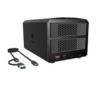 ICY Box IB-RD3721HR-CU31 - Sistema RAID a 2 bay per SATA HDD/SSD, RAID 0/1/SINGLE/LARGE tramite interruttore DIP, USB 3.2 Gen 2 10 Gbit/s, ventola integrata, colore nero