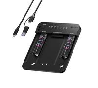 ICY BOX M.2 NVMe & SATA SSD/HDD Docking Station, USB-C 10 Gbps Dual Bay Hard Drive Clone Station & Reader (SATA 2.5/3.5 Inch & M.2 NVMe), duplicazione bidirezionale, adattatore esterno senza attrezzi