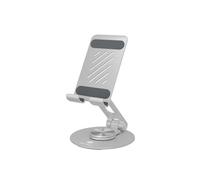 ICY Box Supporto per smartphone e tablet a 360° fino a 12,9 pollici, alluminio e acciaio al carbonio, cuscinetti in silicone, ergonomicamente regolabili, compatto e portatile, IB-TH201-R