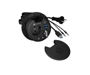 ICY BOX Table hub with SD/microSD card reader, 2x Type-A, USB-C, 2x 3.5 mm audio