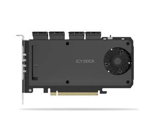 Icy Dock adaptor 4 x M.2 NVMe SSD Mobile Rack adaptor Card f 4x PCIe 4.0