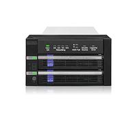 ICY DOCK Cage box, alloggiamento del rack rimovibile 2 dischi rigidi SATA da 2,5" o 3,5" / SSD SATA con RAID1 e JBOD per 2 alloggiamenti da 5,25" - FatCage Raid MB901SPR-B R1