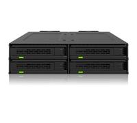 ICY DOCK ExpressCage MB324V4P-B - Rack mobile SSD U.2/U.3 a 4 alloggiamenti, 15 mm, per alloggiamento unità da 5,25", sistema di montaggio SSD senza attrezzi (2 x SlimSAS 8i SFF-8654)