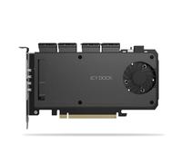 ICY DOCK ExpressSlot Slide MB204MP-B M.2 NVMe SSD a PCIe 5.0 x16 - Scheda adattatore per slot di espansione PCIe (PCIe biforcation necessaria)