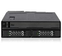 Icy Dock Gabbia backplane, rack mobile, robusta custodia rack hot swap in metallo per 2 x 2.5 SSD/SATA o HDD e vassoio per ODD Ultra Slim per baia da 5,25" - ToughArmor MB602SPO-B