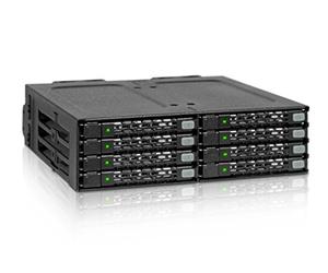 ICY DOCK Gabbia backplane, rack portatile per rack in metallo per 8 unità SSD o HDD SAS/SATA da 2,5" in un alloggiamento da 5,25" con connettori miniSAS HD - ToughArmor MB998IP-B