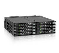 Icy Dock Gabbia backplane Rack Rimovibile Robusto, Enclosure Rack Interamente in Metallo Hot Swap per 8 unità SSD SATA/SAS da 2,5" o HDD in 1 alloggiamento da 5,25" - ToughArmor MB998SP-B
