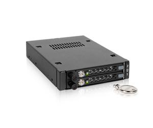Icy Dock Industrial Full Metal 2 x 2.5-Inch SATA/SAS HDD and SSD Mobile Rack for